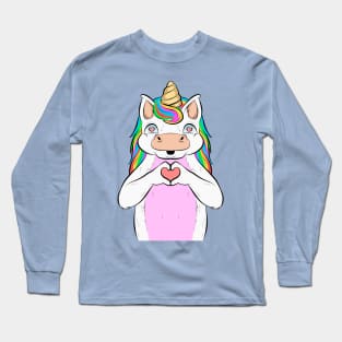 unicorn cute, funny and loving Long Sleeve T-Shirt